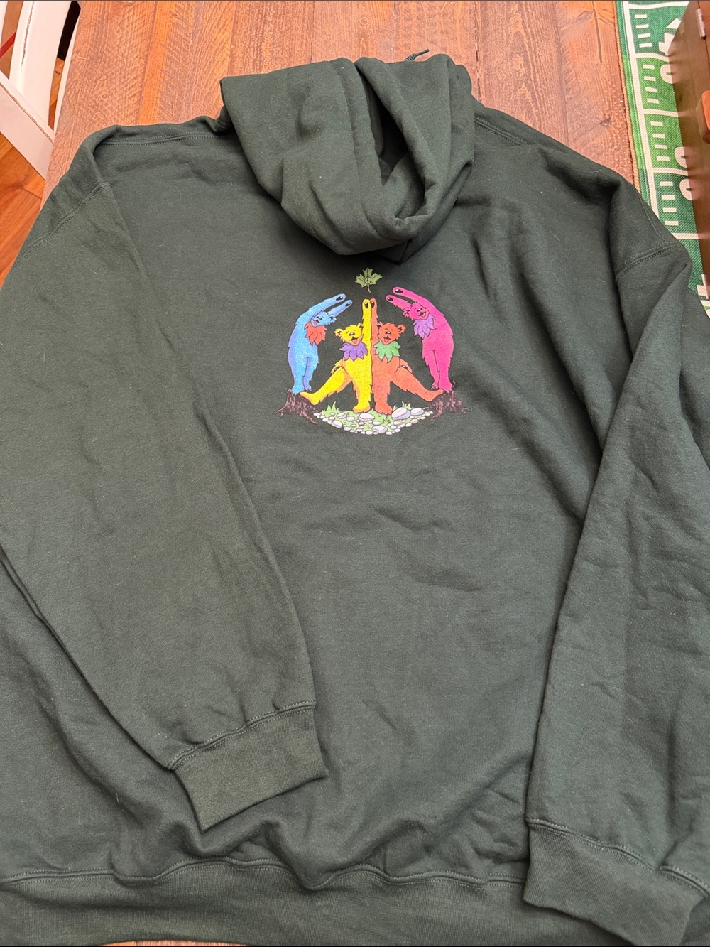 Grateful Dead Wood Bears Forest Graphic Pullover Hoodie Green 2XL NWOT - Picture 6 of 8